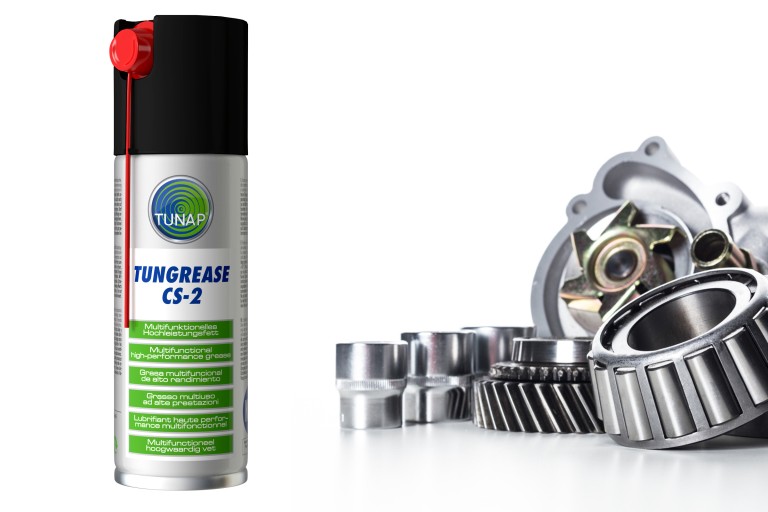 Fettspray Grease spray and different gear parts